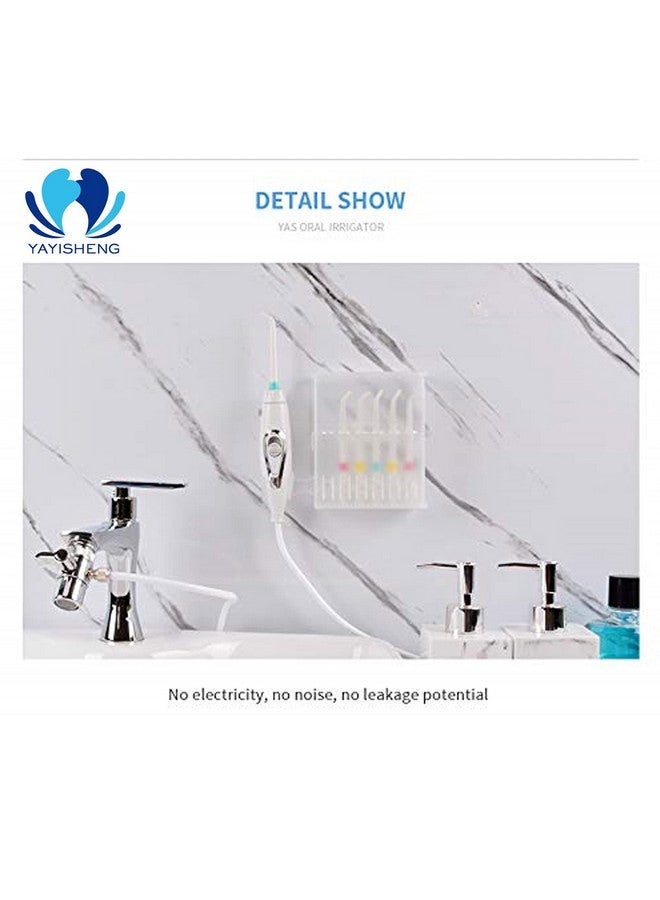 Water Flosser For Family Use Oral Irrigator Nonelectric Safety Adjustable Faucet & Shower Spa Water Pressure Dental Oral Care Tooth Cleaning.