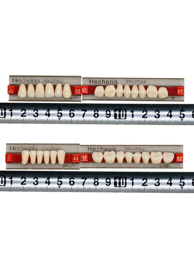 84 Pcs Dental Complete Acrylic Resin Denture False Teeth 3 Sets Synthetic Polymer Resin Denture Teeth 23 Shade A2 Upper + Lower Dental Materials