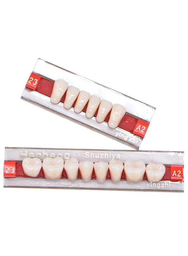 84 Pcs Dental Complete Acrylic Resin Denture False Teeth 3 Sets Synthetic Polymer Resin Denture Teeth 23 Shade A2 Upper + Lower Dental Materials