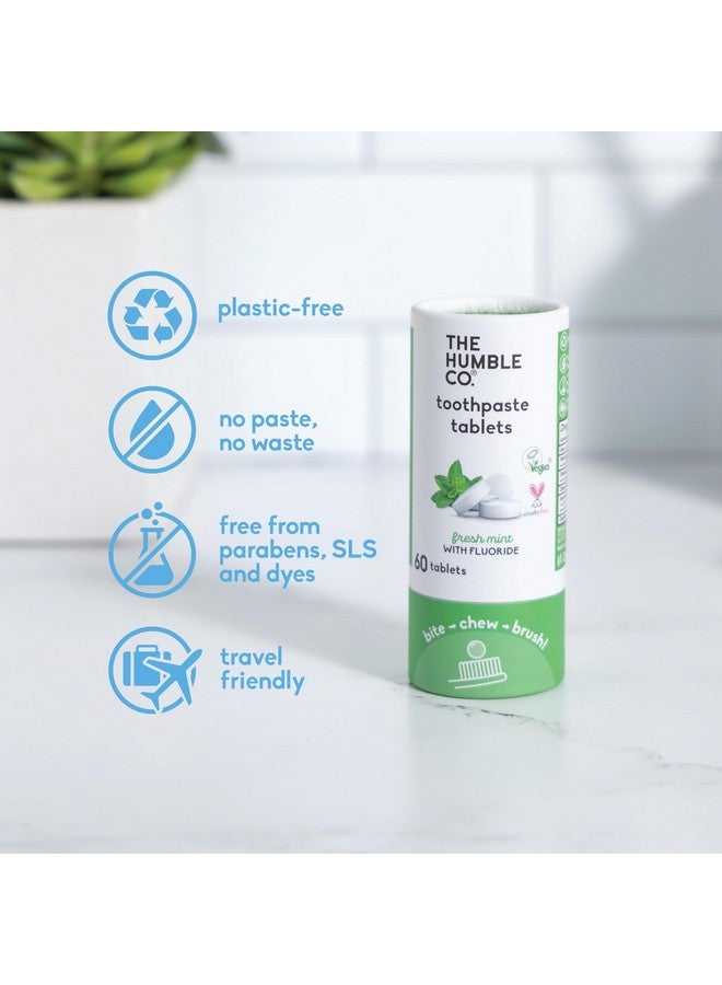 Mint Toothpaste Tablets 3 Pk Anticavity Fluoride Toothpaste Tablets With All Natural Ingredients Dentist Developed Formula Vegan Sls Free Plastic Free (Mint 180 Count)