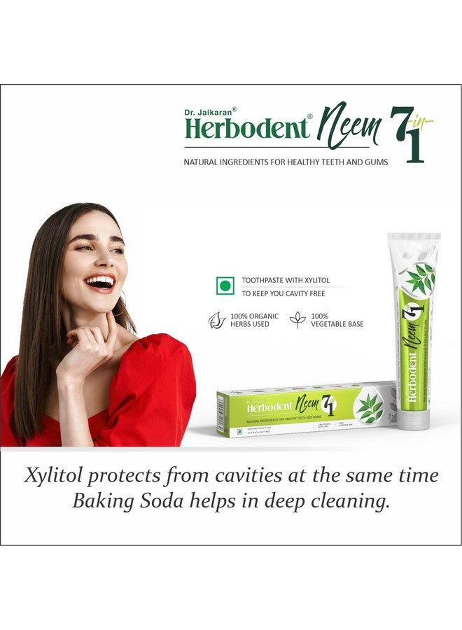 ® Neem 7 In 1 Toothpasteorganic Herbsneem Black Seed & Xylitol For Anti Cavitycardamom & Mint For Taste & Freshnessbaking Soda For Excellent Cleaningno Fluoride No Paraben 6.53Oz (1)