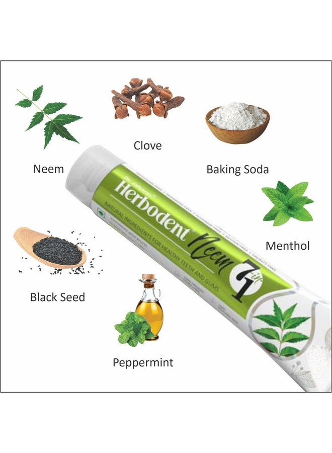 ® Neem 7 In 1 Toothpasteorganic Herbsneem Black Seed & Xylitol For Anti Cavitycardamom & Mint For Taste & Freshnessbaking Soda For Excellent Cleaningno Fluoride No Paraben 6.53Oz (1)