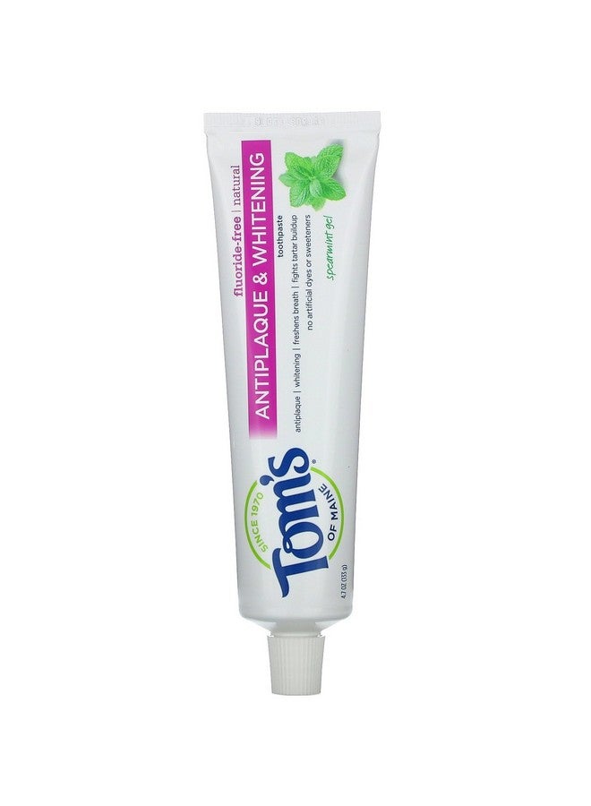 Toms Of Maine Ay52791 Antiplaque And Whitening Spearmint Gel Toothpaste 4.7 Oz