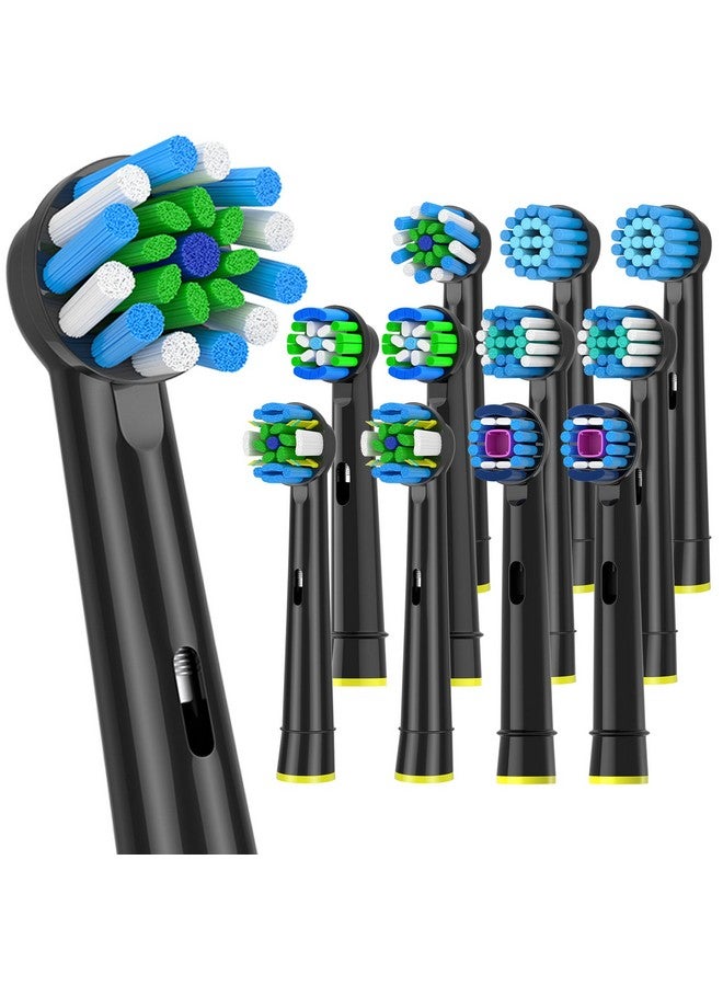 Replacement Brush Heads Compatible With Oralb For 12 Pack Professional Electric Brush Heads Fits Braun 7000Pro 1000（Black）