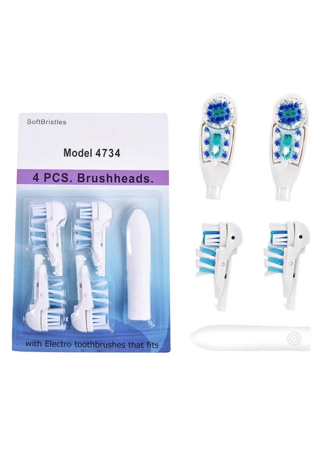 4 Pcs Sensitive Toothbrush Dual Clean Replacements Attachments Brush Heads Refill Accessories Compatible With Oral B 4732 3733 4734 With Rotating Power Toothbrush Heads & Crisscross Bristles…