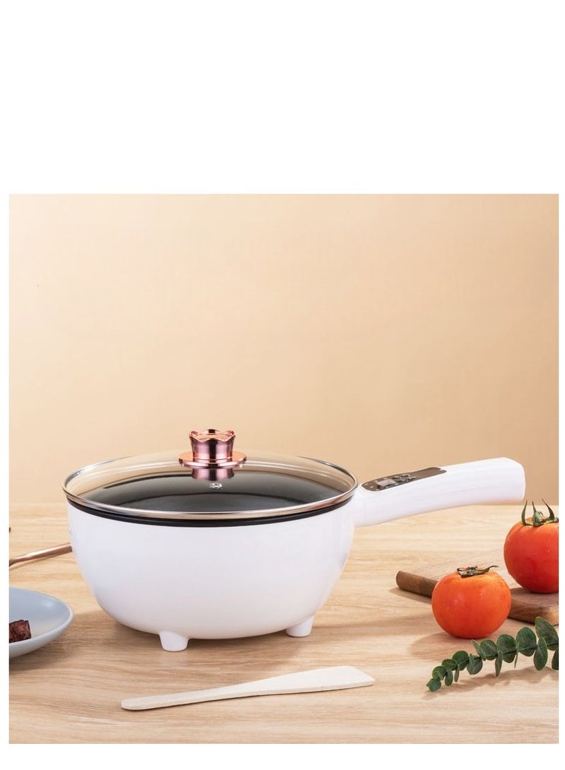 Electric Hot Pot with Steamer and Temperature Control  Non Stick Cooker Skillet Frying Pan Electric Saucepan ideal for cooking Noodles Eggs Steak Sautéing Steaming and Soup