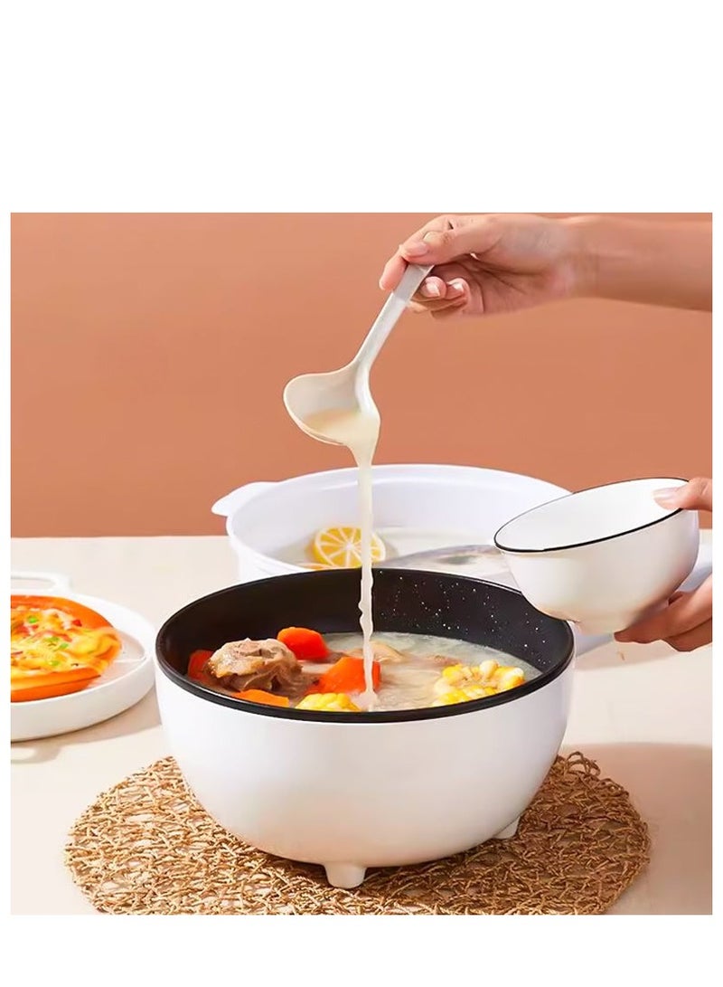Electric Hot Pot with Steamer and Temperature Control  Non Stick Cooker Skillet Frying Pan Electric Saucepan ideal for cooking Noodles Eggs Steak Sautéing Steaming and Soup