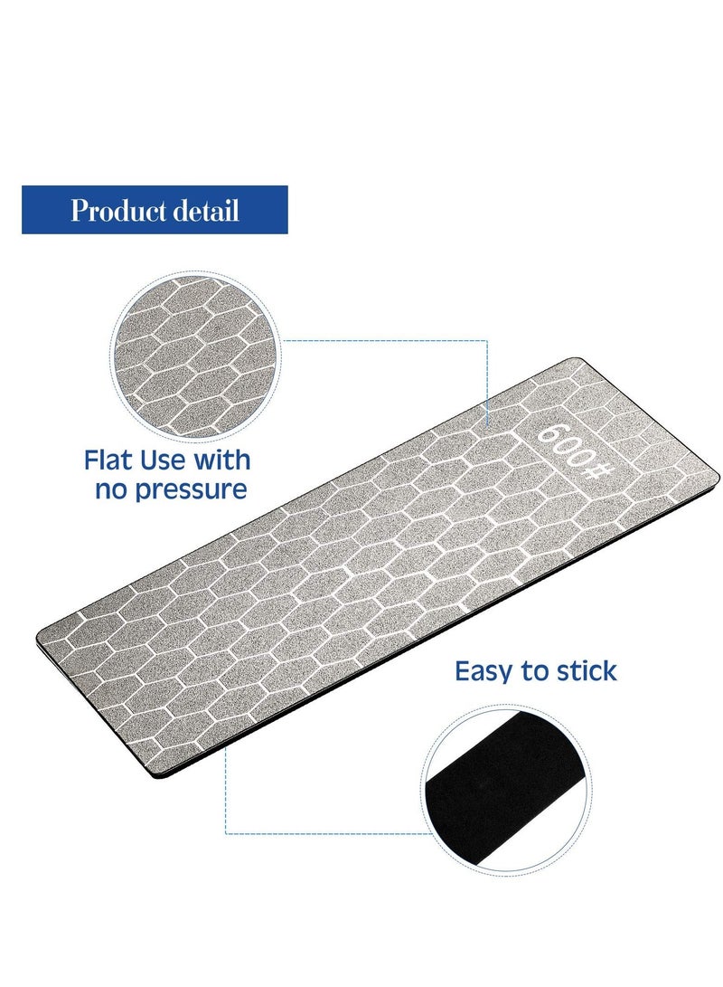 Sharpening Stone, 4 Pcs Single Sided Grit Diamond Plate Honing Stone Polishing Sharpeners Electroplated Blade Honeycomb for Outdoor Kitchen Tools (400/600/1000/1200 Grit)