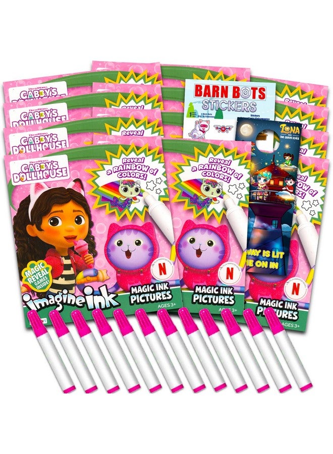 Gabby'S Dollhouse Imagine Ink Coloring Book Set For Kids12 Pack Nomess Magic Ink Gabby'S Dollhouse Coloring Books With Barn Bots Stickers And Door Hanger (Gabby'S Dollhouse Party Favors Bundle)