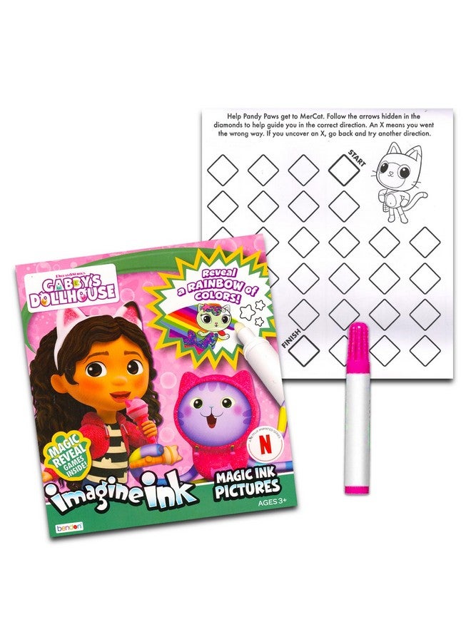 Gabby'S Dollhouse Imagine Ink Coloring Book Set For Kids12 Pack Nomess Magic Ink Gabby'S Dollhouse Coloring Books With Barn Bots Stickers And Door Hanger (Gabby'S Dollhouse Party Favors Bundle)