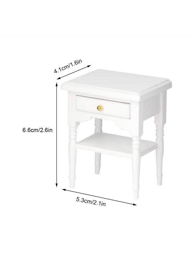 Miniature Doll House Nightstand 1:12 Scale Doll House End Table With Drawer For Doll House Kids Gift