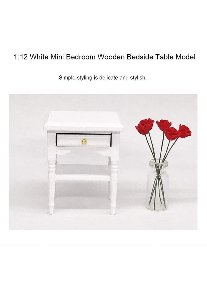 Miniature Doll House Nightstand 1:12 Scale Doll House End Table With Drawer For Doll House Kids Gift