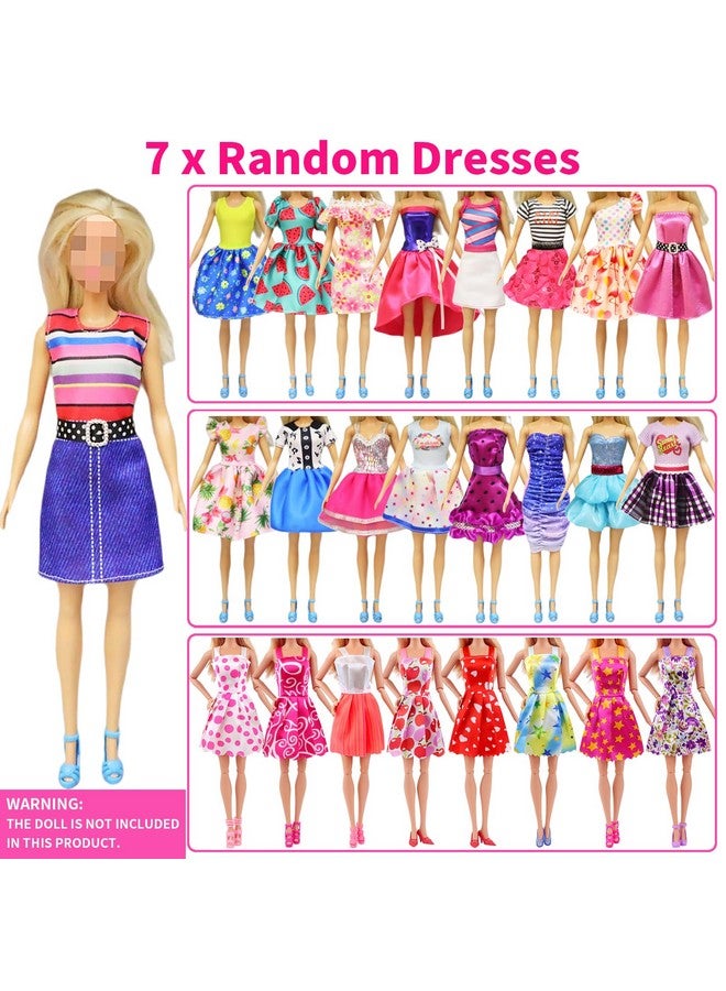 48 Pcs Doll Clothes And Accessories For 11.5 Inch Doll2 Princess Dresses 7 Fashion Dresses 2 Outfits 2 Swimsuits 10 Shoes 5 Crowns 5 Necklaces 5 Handbags 10 Hangers Accessories Girls Gift