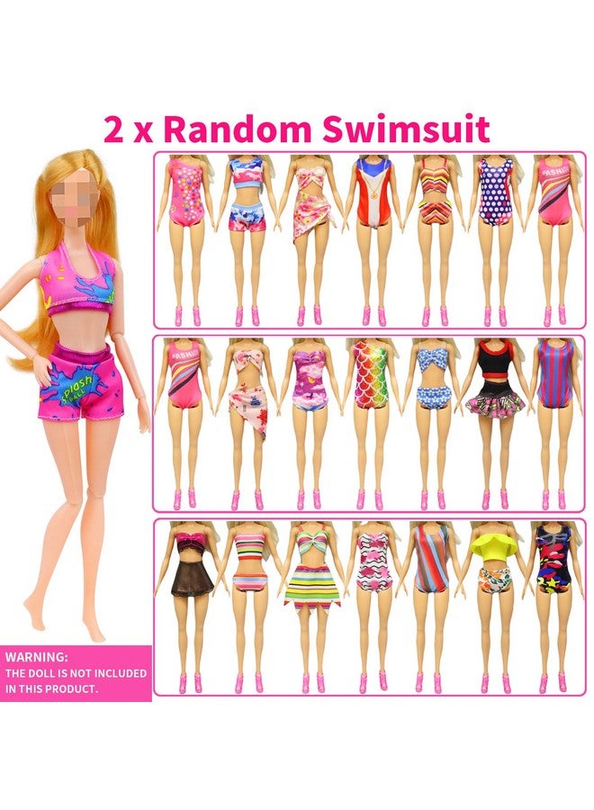 48 Pcs Doll Clothes And Accessories For 11.5 Inch Doll2 Princess Dresses 7 Fashion Dresses 2 Outfits 2 Swimsuits 10 Shoes 5 Crowns 5 Necklaces 5 Handbags 10 Hangers Accessories Girls Gift