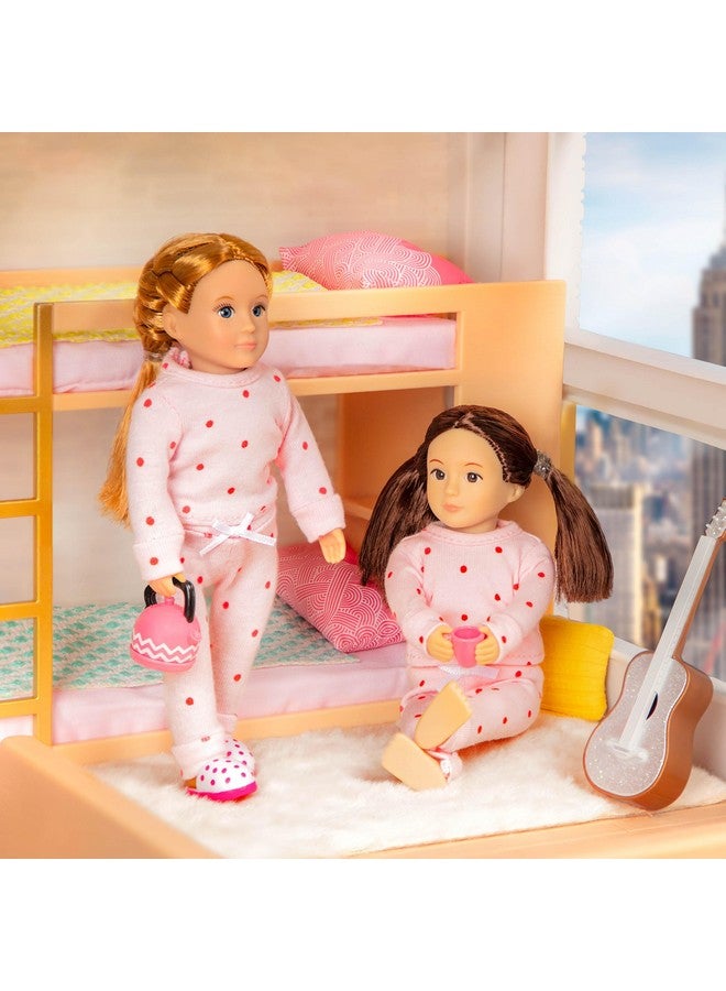 Bunk Bed Set For Mini Dollsbedroom Furniture For 6Inch Dollsdollhouse Accessoriestoys For Kids3 Years +Urban Chic Bunk Bed