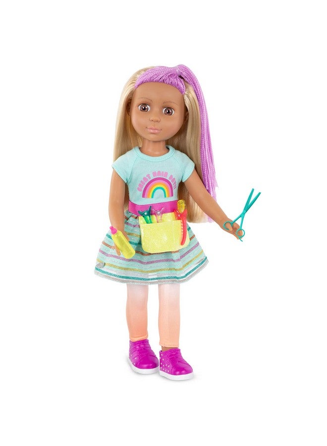 Brie 14Inch Poseable Hairdresser Dollblonde & Purple Hairblow Dryer Hair Clips & Hairstyling Accessoriestoys For Kids Ages 3+