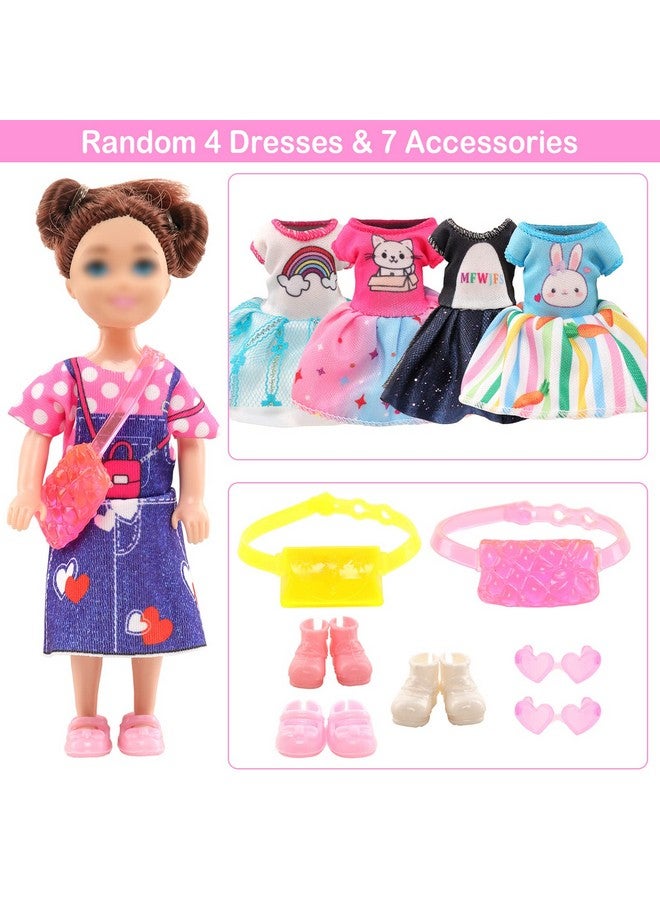 19 Pcs Mini 6 Inch Doll Clothes And Accessories Including 4 Sets Fashion Dresses 4 Casual Tops And Pants Outifits 4 Swimsuits With 3 Shoes 2 Glasses 2 And Shoulder Bag