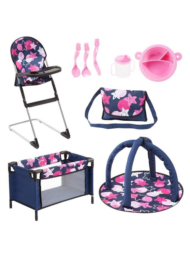 Travel Bed Doll Accessory Set 9 In 1