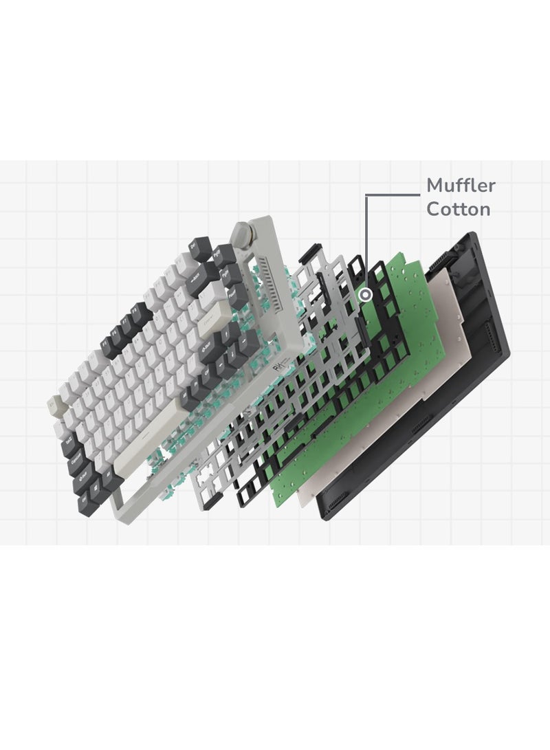 H81 Hot Swappable Mechanical Keyboard, Triple Mode RGB SkyCyan