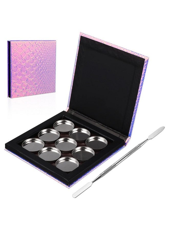 Empty Magnetic Palette Makeup Eyeshadow Palette With Round Metal Pans And Depotting Spatula Set For Eyeshadow Lipstick