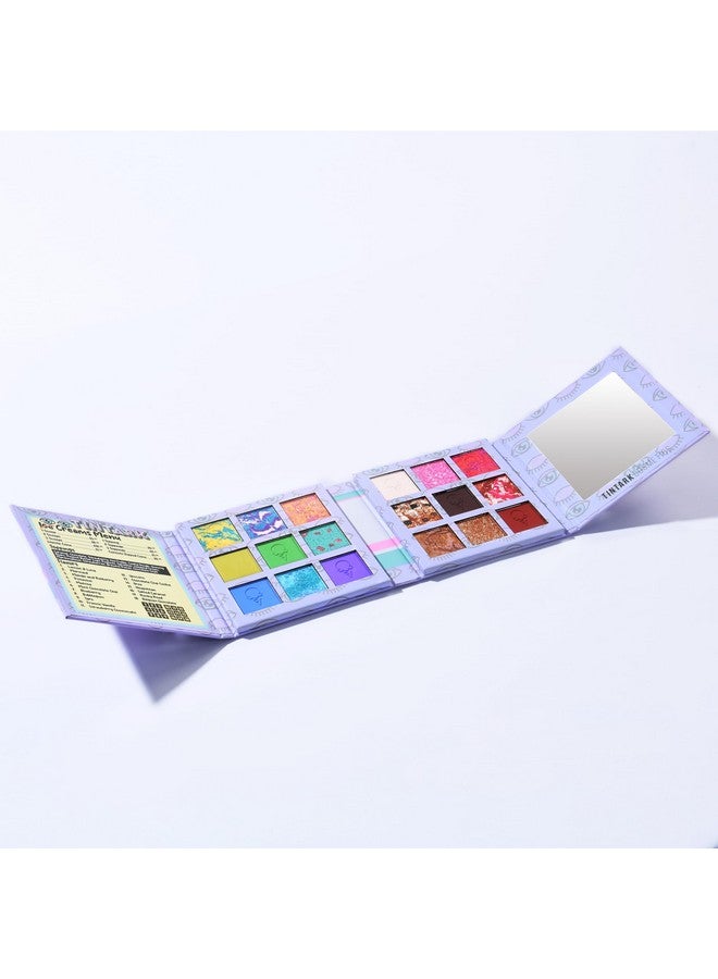 Cream Eyeshadow Palette Blue Purple Brown Eye Shadow Palettes For Cute Nature Popular Eye Make Up 18 Colors Ice Cream Original Design Glitter Matte Shimmer Makeup Pallets Talc Free