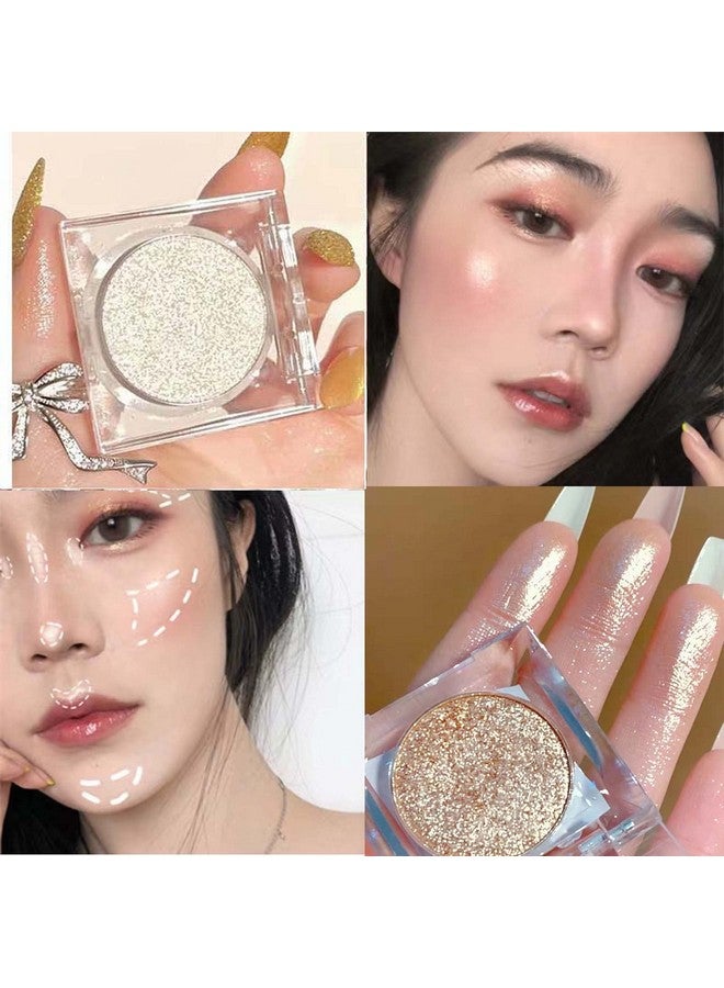 White Glitter Eyeshadow Primer Palette Waterproof Smudge Proof Long Lasting Shimmer Eyeshadow Create Highlight And Shadow Perfect Finish Eye Makeup(White Glitter 9)