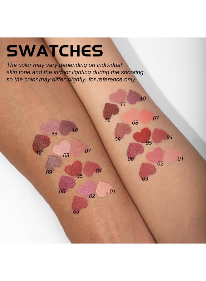 6Pc Liquid Lipstick & Lipliner Set Lip Stain Tint Collectiongourdshaped Durable Easy Glide Nude Matte Shades Lip Contourlipliner Application Gift For Women