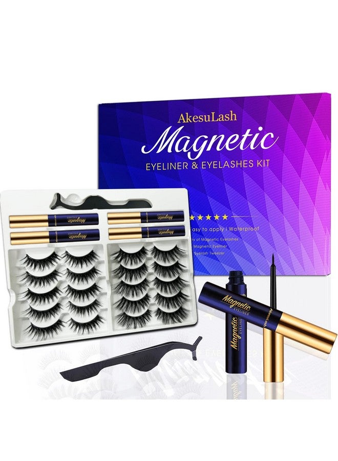 Magnetic Eyelashes10 Pairs 3D Medium Cateye Magnetic Lashes4 Tube Of Magnetic Eyelinerupgrad Long Lastingreusablewith Applicatoreasy To Apply