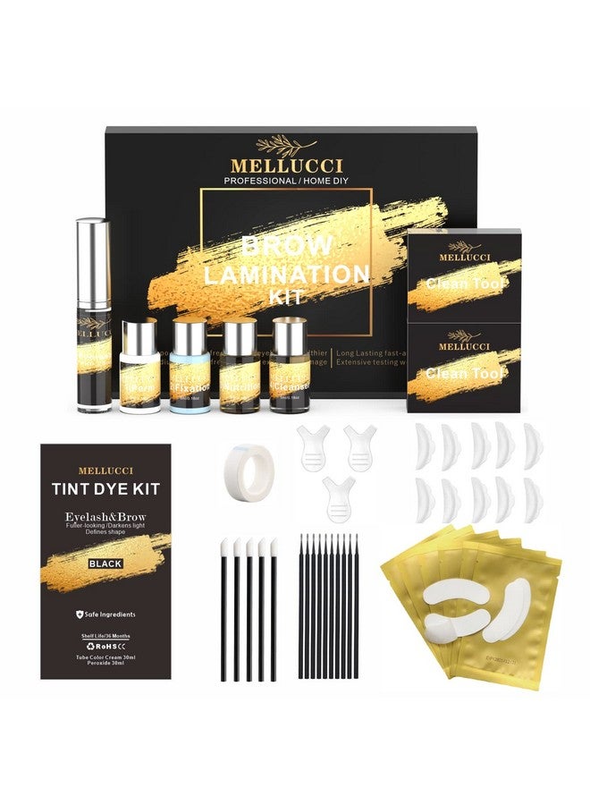 Lash Lift Black Color And Eyebrow Lamination Color Kit 4 In1 Eyelash Perm Kit Instant Salon Result Last 68 Weeks Diy At Home All Tools Included