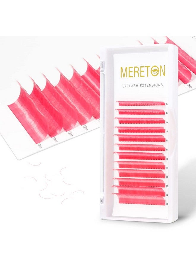 12 Rows Colored Lash Extensions Pink 0.07Mm D Curl 815Mm Mixed Length Color Lashes Extension Individual Single Classic Eyelash Extensions