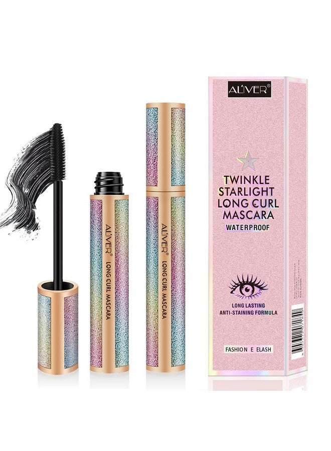 2 Pack 4D Silk Fiber Lash Mascara Intense Length Luxury Beauty Big Eye Volume & Definition Natural Waterproof No Smudging No Clumping Lasting All Day Pack Of 2