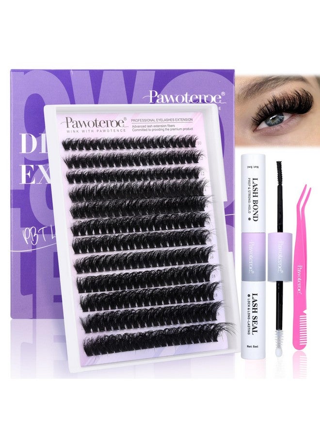 Fluffy Lash Extension Kit Lash Clusters 80D Curl Diy Eyelash Extension Kit 1020Mm Individual Lashes Mink With Lash Bond And Seal And Lash Tweezers For Self Application At Home (Mink80D1020Mix Kit)