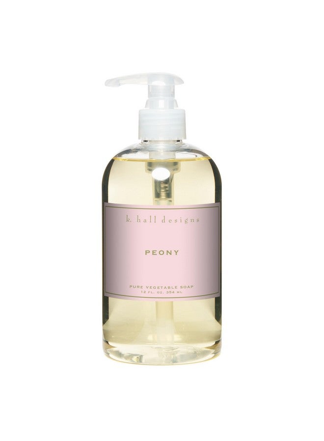 Peony Liquid Hand Soap Delicate Peony Scent With Watery Notes Natural Liquid Soap For Bathroom & Kitchen Plantbased Formula 12 Fl Oz