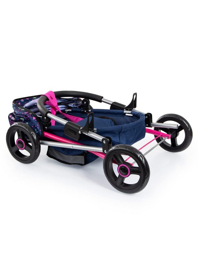 Dolls: Pram Cosyblue Pink Heartsincludes Blanket & Shoulder Bag Fits Dolls Up To 18 Features Soft Handle Two Color Frame Big Wheels For Easy Swiveling Ages 3+