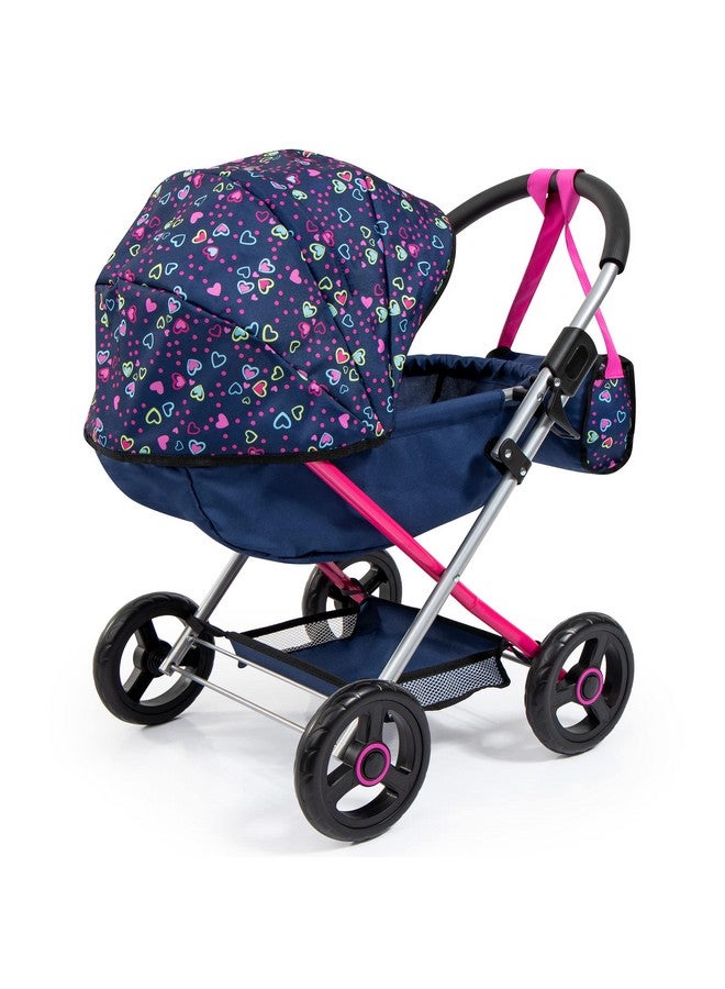 Dolls: Pram Cosyblue Pink Heartsincludes Blanket & Shoulder Bag Fits Dolls Up To 18 Features Soft Handle Two Color Frame Big Wheels For Easy Swiveling Ages 3+