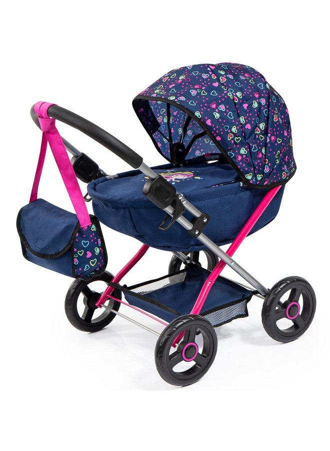 Dolls: Pram Cosyblue Pink Heartsincludes Blanket & Shoulder Bag Fits Dolls Up To 18 Features Soft Handle Two Color Frame Big Wheels For Easy Swiveling Ages 3+