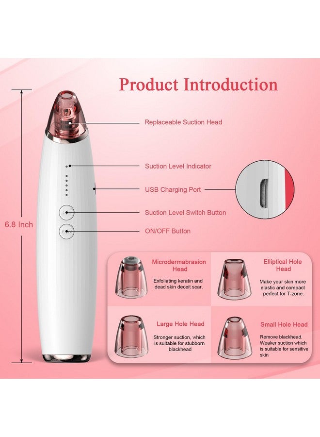 Cordless Blackhead Remover Vacuum With 16Pcs Pimple Popper Tool Kit&10Pcs Blackhead Strips Pore Cleaner Electric Comedone Extractor Tool Skincare Treatment Whitehead Face Sucker Spot Suction