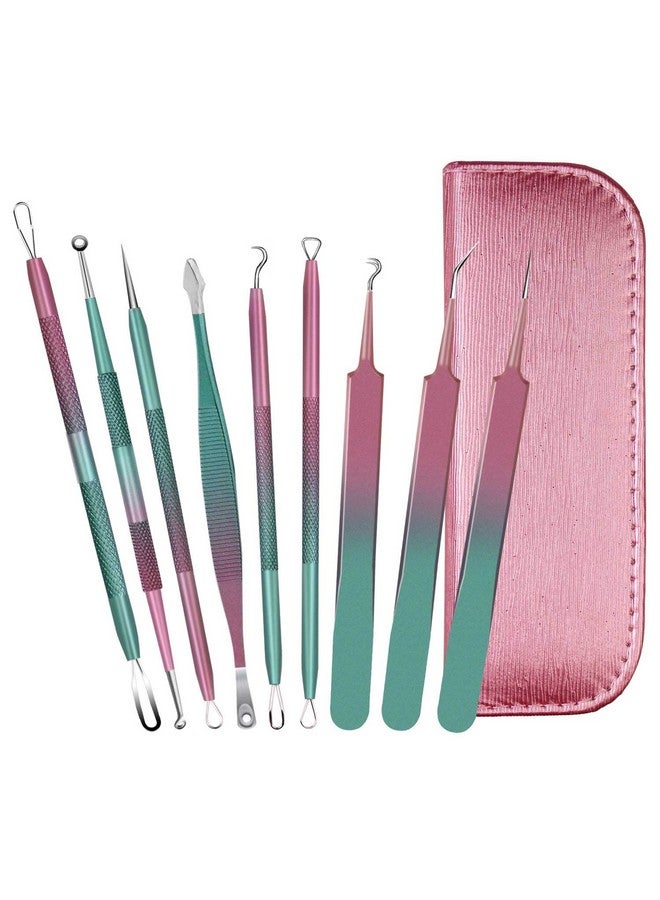 Blackhead Remover Pimple Popper Tools Kit Whitehead Remover Stainless Steel Blackhead Extraction Tools For Nose Face With Travel Bag9Pcs