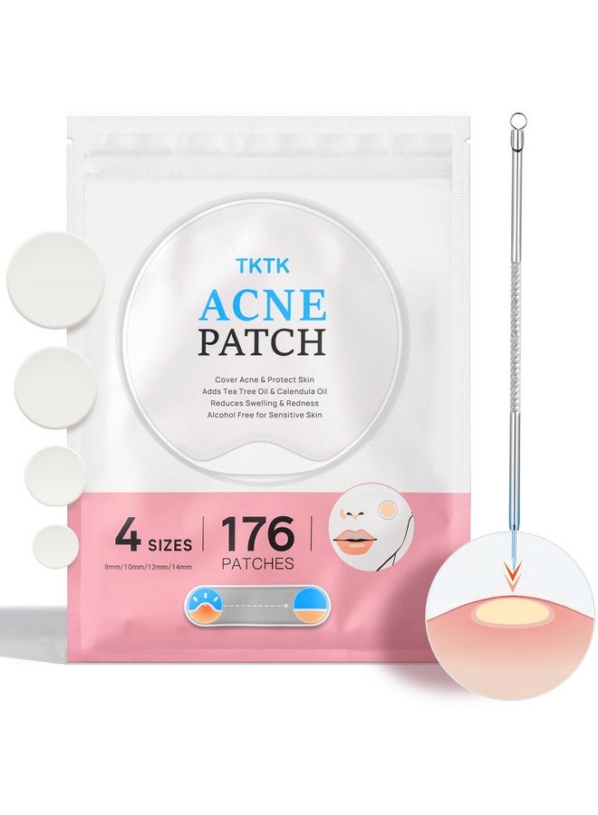 Acne Pimple Patches + Pimple Extractor 4 Sizes 176 Patches For Zit Breakouts 2In1 Blackhead Remover & Pimple Popper Tool Hydrocolloid Acne Spot Treatment With Tea Tree & Calendula Oil