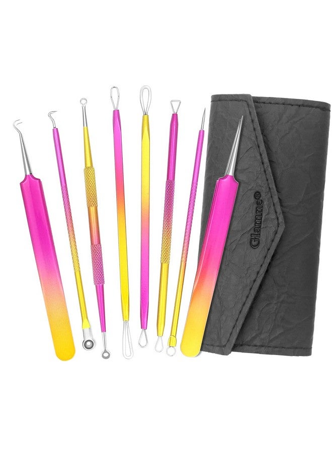 Blackhead Remover Pimple Popper Kit Acne Comedone Extractor Blemish Extraction Popping Tools (Rosy Yellow)