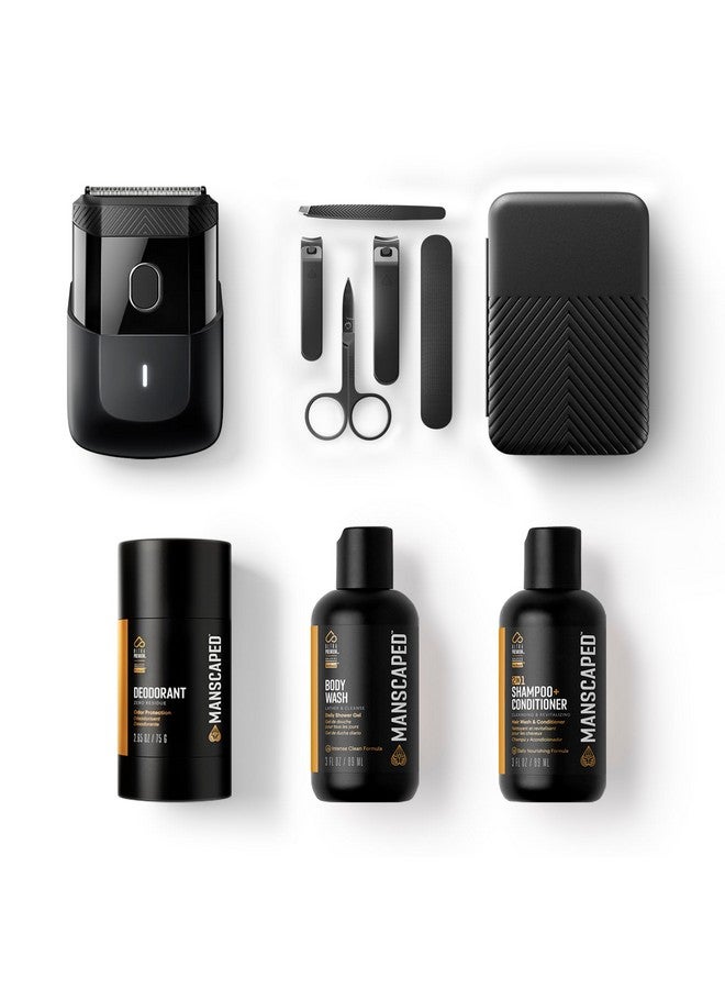 ® The Handyman™ Travel Essentials Includes Compact Face Shaver Shears 3.0 5Piece Nail Kit Underarm Aluminumfree Deodorant 3Oz Refined™ Body Wash 3Oz 2In1 Shampoo & Conditioner