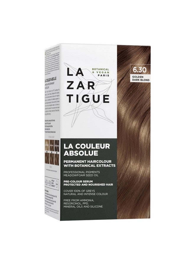 La Couleur Absolue 6.30 Golden Dark Blond Permanent Haircolour With Botanical Extracts Nourishing Color And Shine Free From Ammonia Ppd Resorcinol Mineral Oils And Silicone Vegan