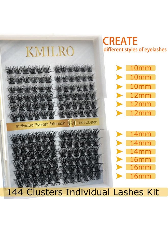 Lash Clusters 144 Pcs Cluster Lashes Diy Eyelash Extensions C D Curl 1016Mm Mega Volume Fluffy Individual Lashes Wispy Eyelashes Diy At Home By Kmilro (Volume 0.07C1016Mm Mix)