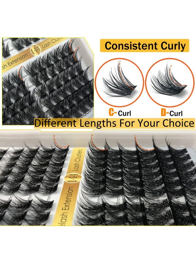 Lash Clusters 144 Pcs Cluster Lashes Diy Eyelash Extensions C D Curl 1016Mm Mega Volume Fluffy Individual Lashes Wispy Eyelashes Diy At Home By Kmilro (Volume 0.07C1016Mm Mix)