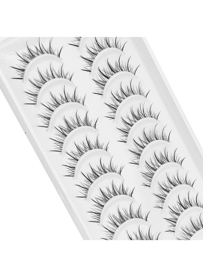 Manga Lashes With Clear Band Japanese Anime Cosplay Eyelashes Asian False Eyelashes Natural Look Like Individual Clusters(B02Asian Style 913Mm)