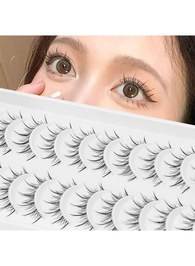 Manga Lashes With Clear Band Japanese Anime Cosplay Eyelashes Asian False Eyelashes Natural Look Like Individual Clusters(B02Asian Style 913Mm)