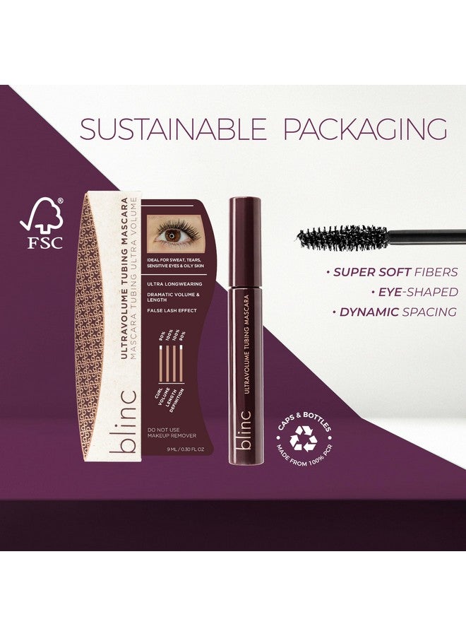 Ultravolume Tubing Mascara Volumizing Lengthening And Curling Mascara Ultralongwearing Washable Mascara Clean Vegan And Crueltyfree 9Ml0.30 Fl Oz (Dark Brown)