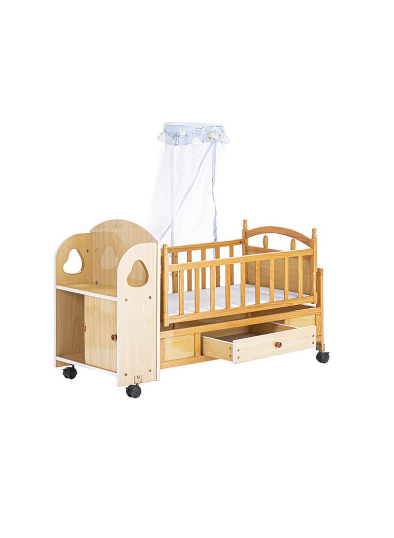 Multifuctional Baby Rocking Bed Adjustable Infant Cots with Drawer
