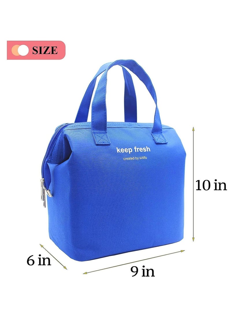 Lunch Bag Bento Bag, Thickened Thermal Insulation Refrigerated Tote Box Carrying for Students Ladies Men Picnic Work Outdoor Blue