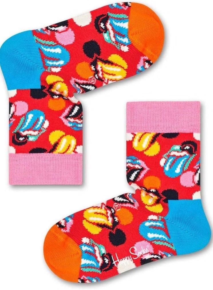 Happy Socks Unisex Rolling Stones Big Licks Socks Multi Color (Multi Color )6-12 months